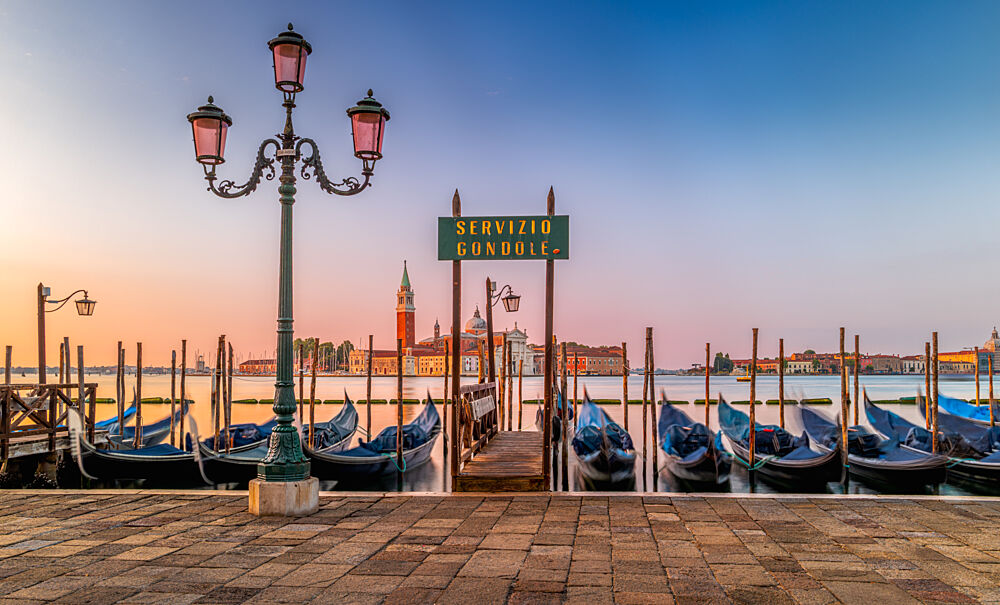 Venice Dawn Gondolas art print by Slawomir Kowalczyk Iaap for $57.95 CAD