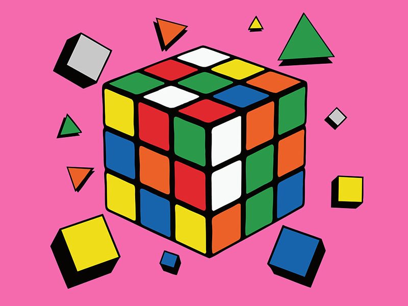 Retro Rubiks Cube art print by Andreas Magnusson for $57.95 CAD