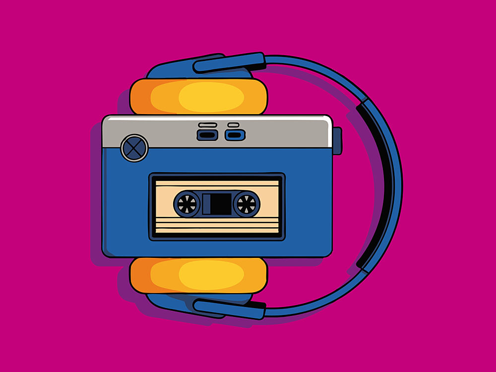 Retro Cassette Headphones art print by Andreas Magnusson for $57.95 CAD