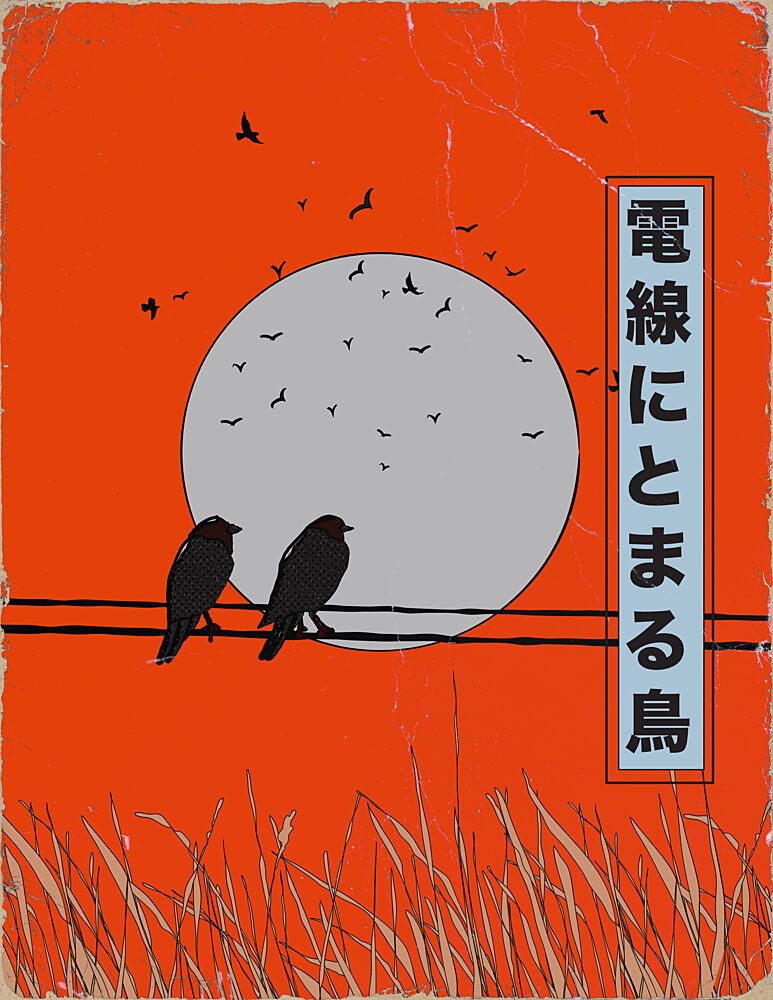 Orange Sky Birds art print by Nicholas for $57.95 CAD