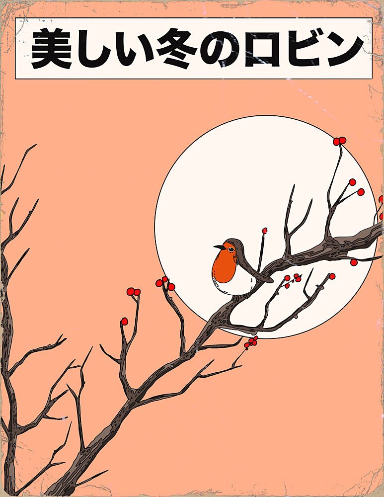 Beautiful Winter Robin art print by Nicholas for $57.95 CAD