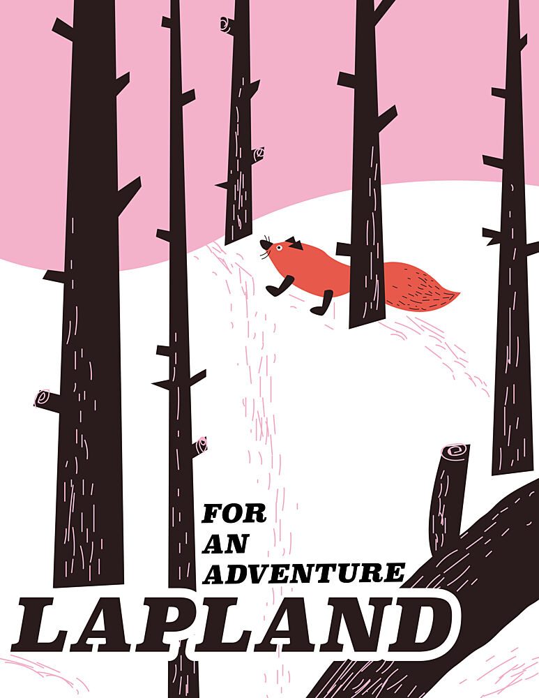 Lapland Fox Winter Forest art print by Nicholas for $57.95 CAD