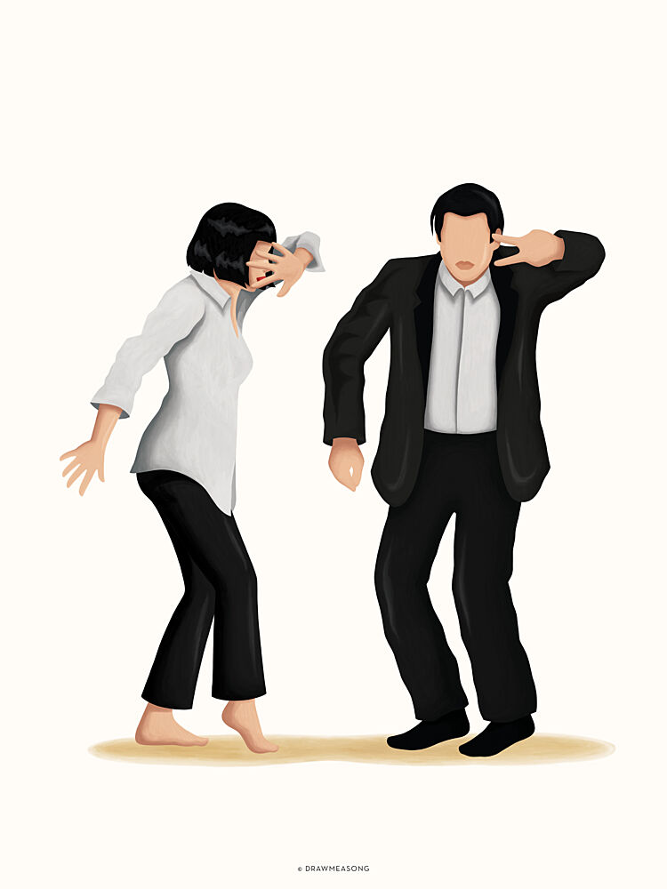 Retro Dance Partners art print by Nour Tohme for $57.95 CAD