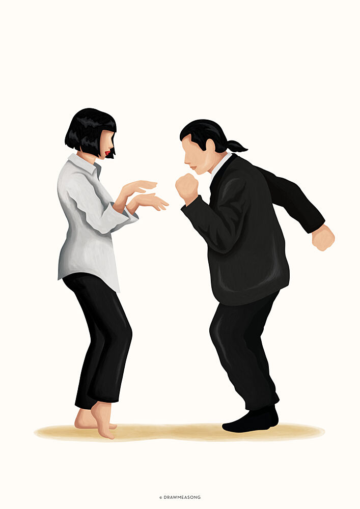 Retro Dance Partners art print by Nour Tohme for $57.95 CAD