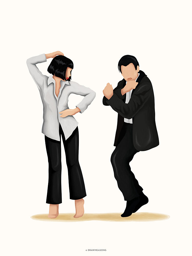 Retro Dance Couple art print by Nour Tohme for $57.95 CAD