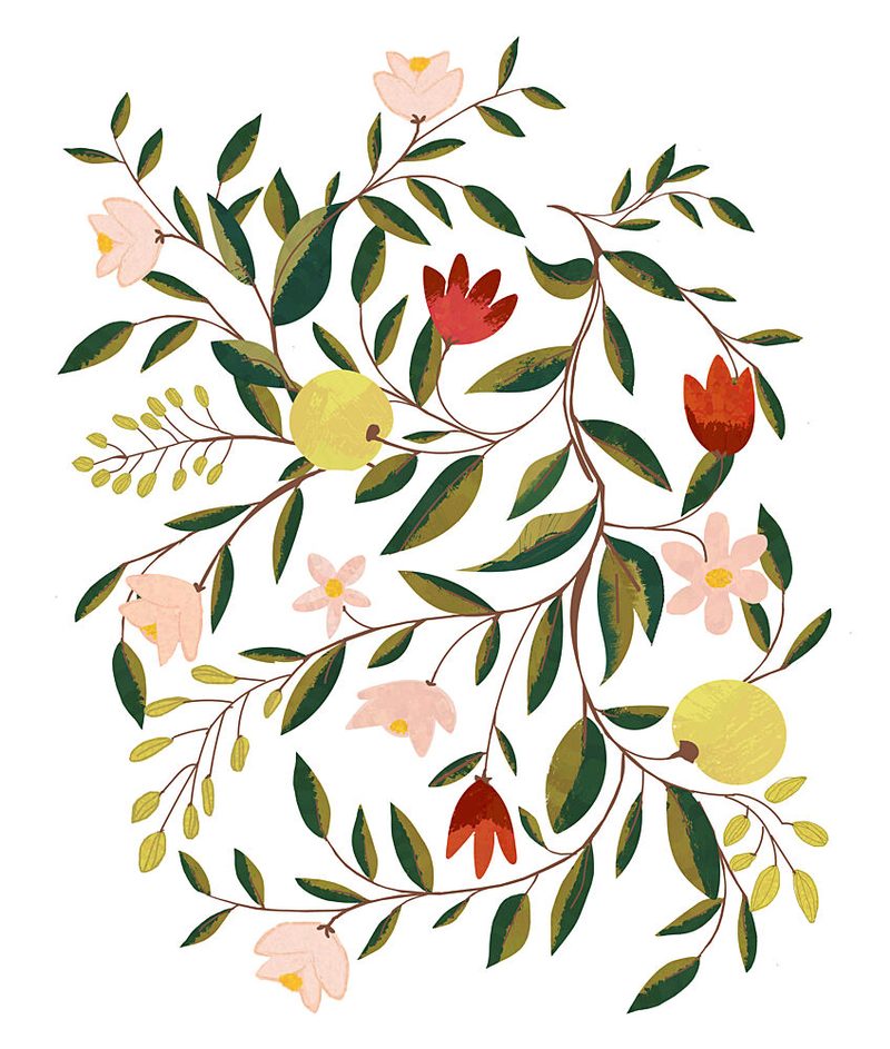 Floral Fruit Vines art print by Uma Gokhale for $57.95 CAD