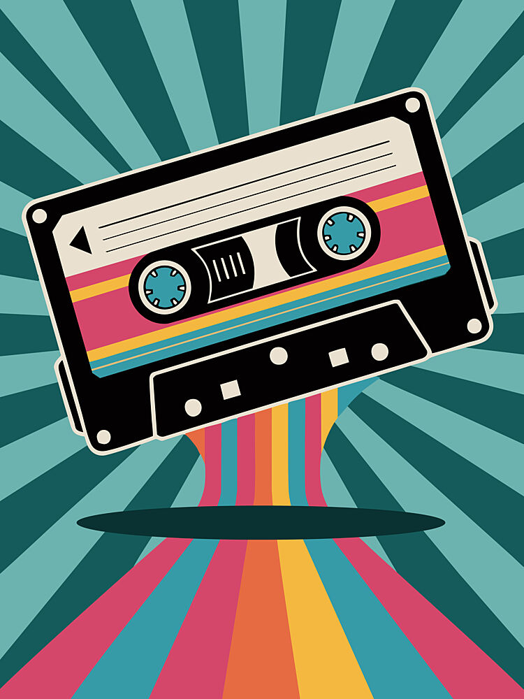 Retro Cassette Groove art print by Andreas Magnusson for $57.95 CAD
