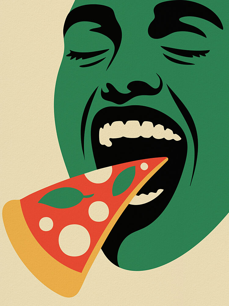 Joyful Pizza Bite art print by Andreas Magnusson for $57.95 CAD