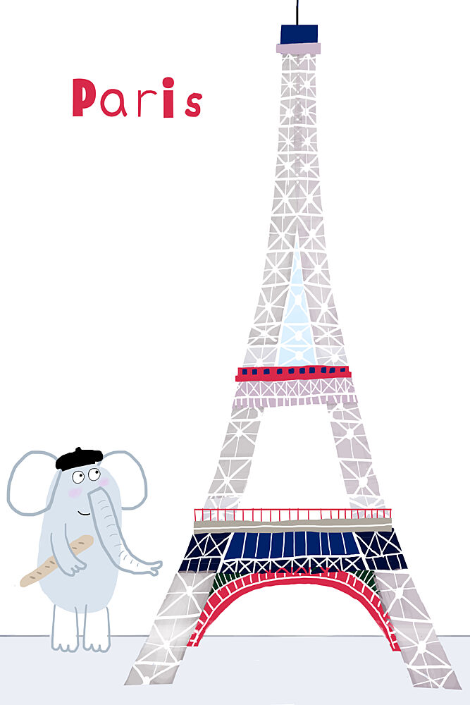 Parisian Elephant at Eiffel art print by Carla Daly for $57.95 CAD