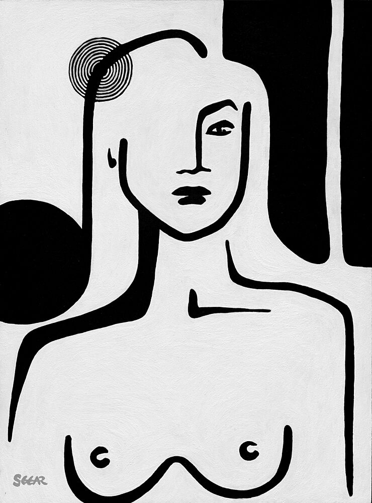 Minimalist Nude Portrait art print by Angela Seear for $57.95 CAD