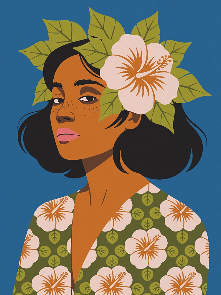 Tropical Hibiscus Woman art print by Andreas Magnusson for $57.95 CAD