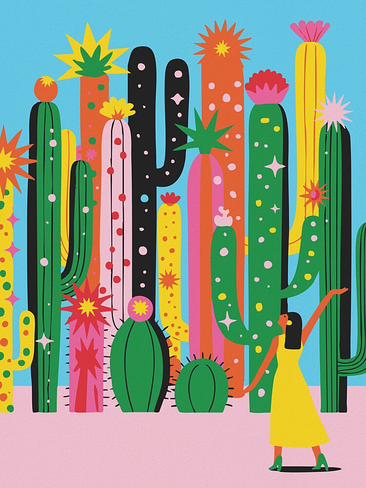 Colorful Cacti Dance art print by Andreas Magnusson for $57.95 CAD