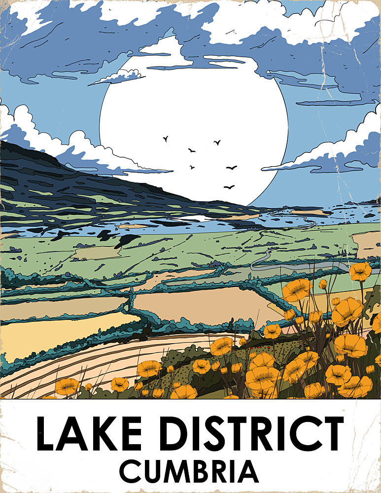 Lake District Poppy Fields art print by Nicholas for $57.95 CAD