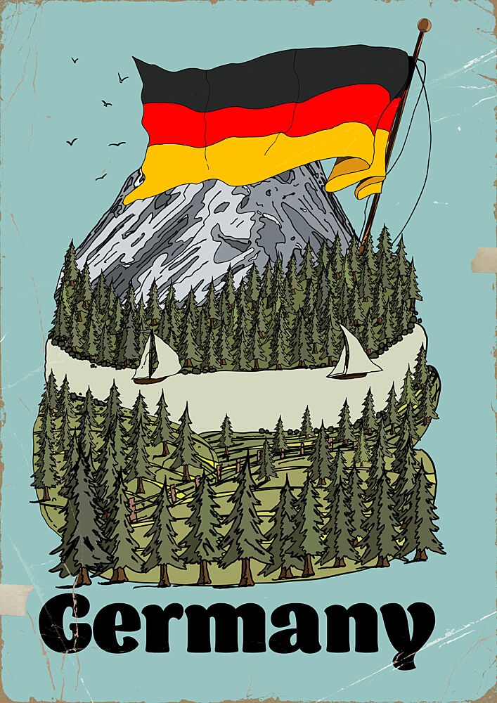 Germany Mountain Lake Flag art print by Nicholas for $57.95 CAD