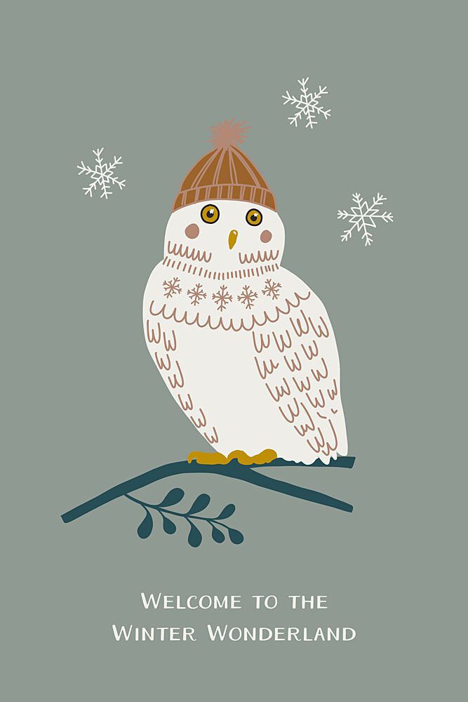 Cozy Winter Owl art print by Alexandra Weise for $57.95 CAD