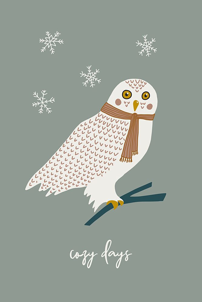Cozy Winter Owl art print by Alexandra Weise for $57.95 CAD