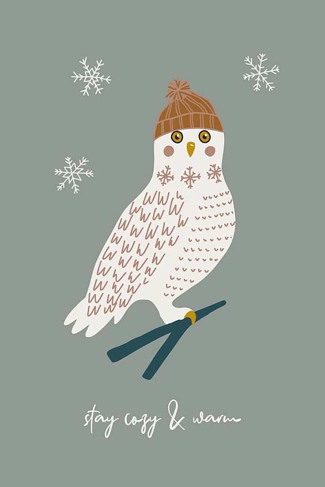 Cozy Winter Owl art print by Alexandra Weise for $57.95 CAD