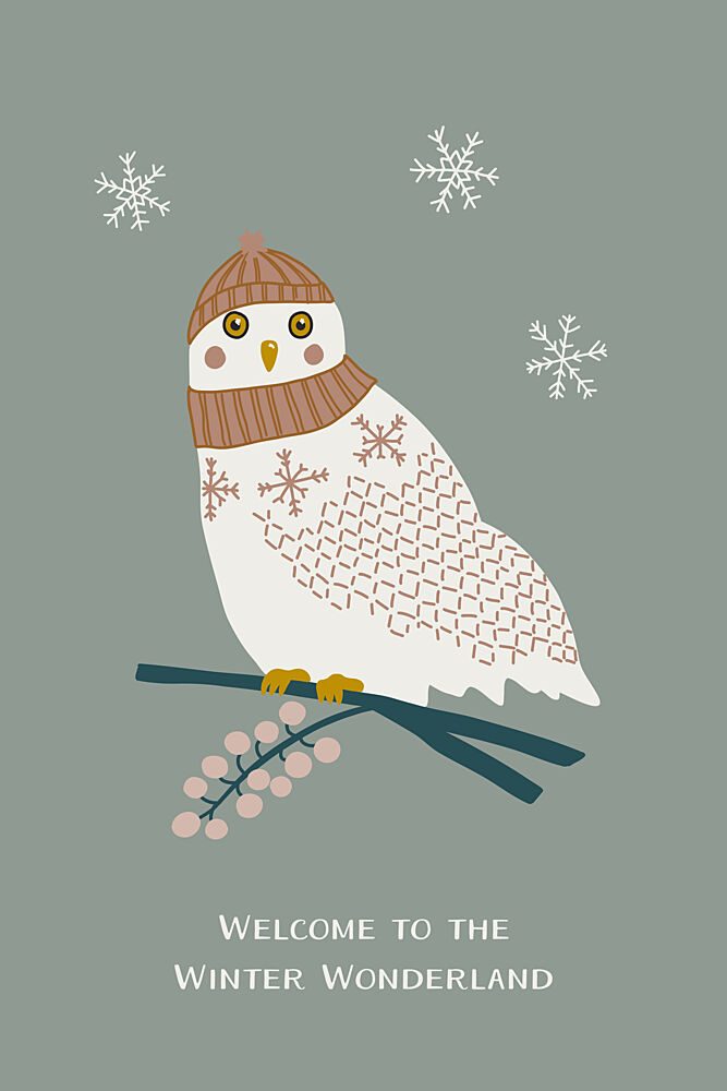 Cozy Winter Owl art print by Alexandra Weise for $57.95 CAD