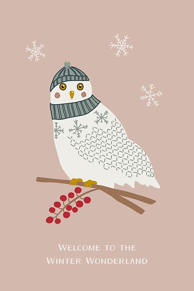 Cozy Winter Owl art print by Alexandra Weise for $57.95 CAD