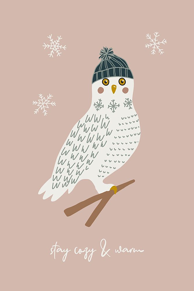 Cozy Winter Owl art print by Alexandra Weise for $57.95 CAD