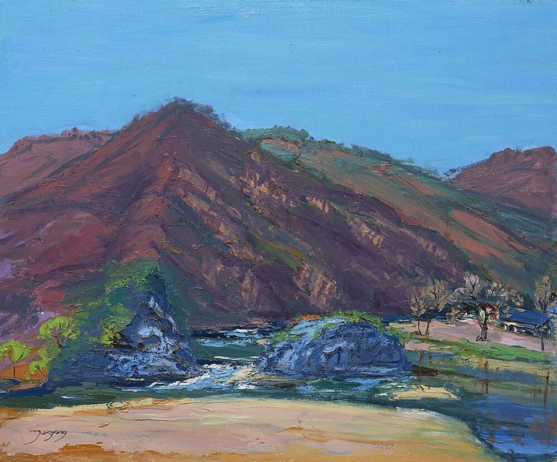 Serene Mountain Beach art print by Jukyong Park for $57.95 CAD