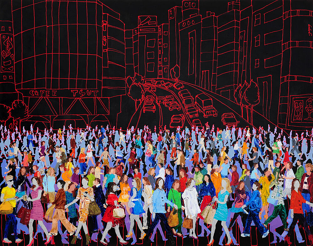 Colorful City Crowd art print by Jukyong Park for $57.95 CAD