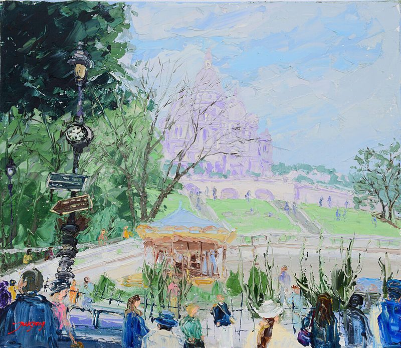 Sacre Coeur Montmartre Carousel art print by Jukyong Park for $57.95 CAD