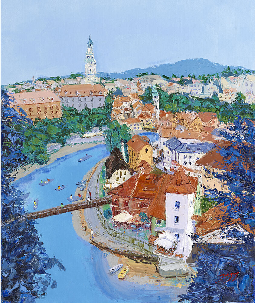 Colorful River Town art print by Jukyong Park for $57.95 CAD
