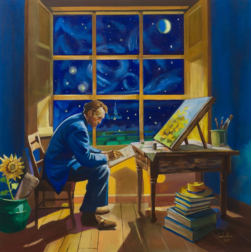 Artist by Starry Window art print by Gordon Bruce for $57.95 CAD