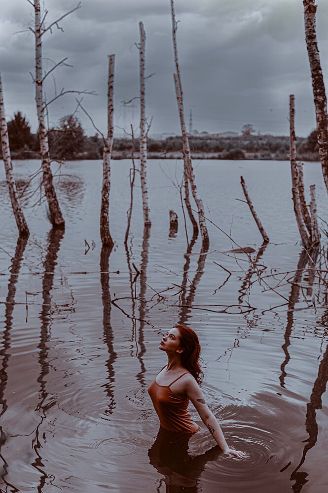 Woman in Moody Water art print by Barbora Binovcova for $57.95 CAD