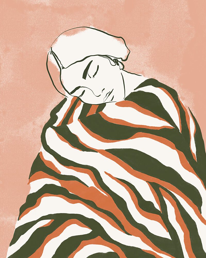 Peaceful Resting Woman art print by Dotz and Cats for $57.95 CAD