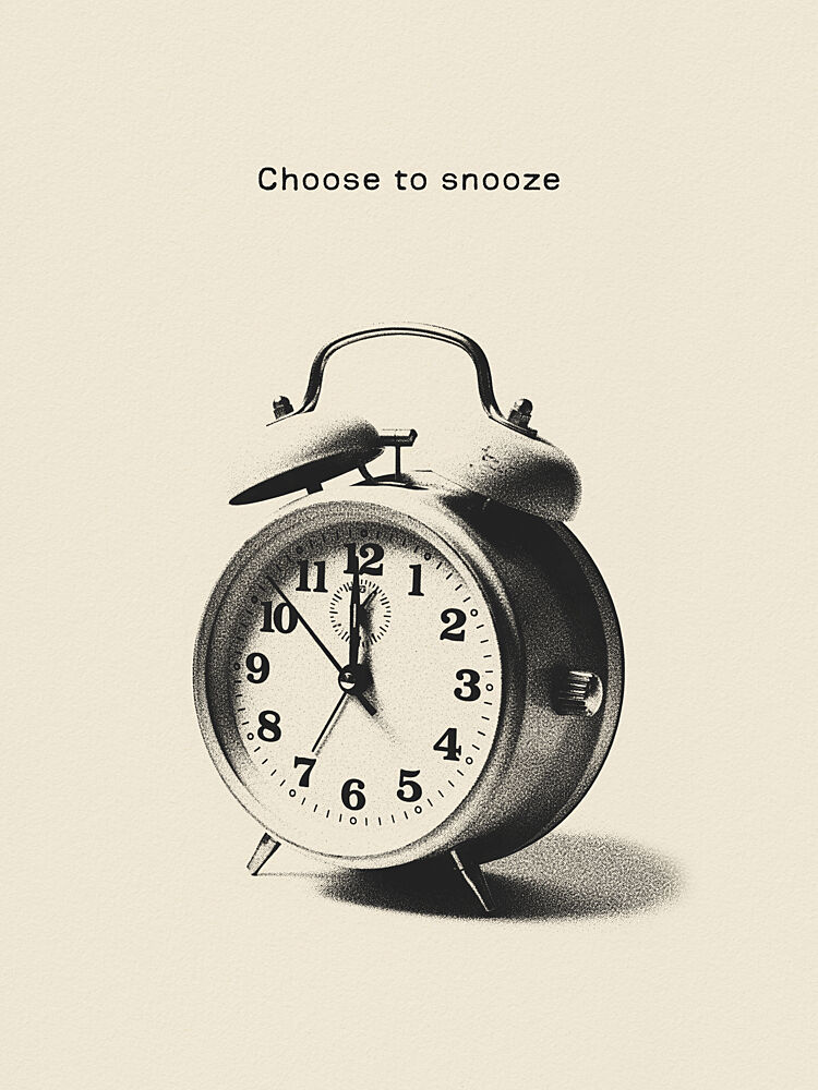 Choose to Snooze Clock art print by Andreas Magnusson for $57.95 CAD