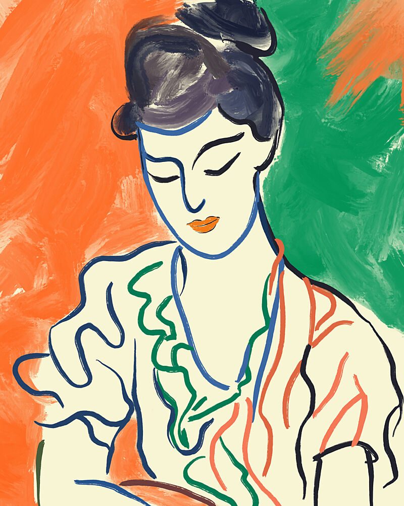 Elegant Serene Woman art print by Dotz and Cats for $57.95 CAD