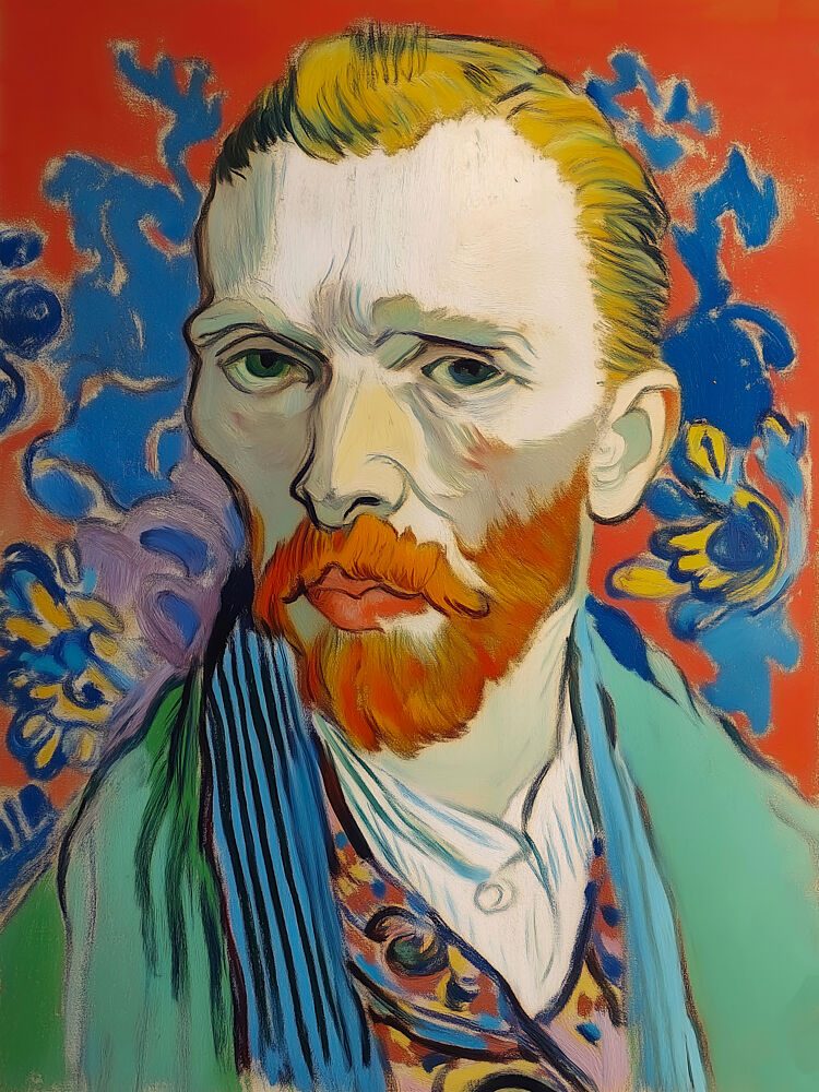 Intense Red Bearded Man art print by Dotz and Cats for $57.95 CAD