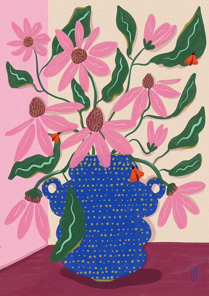 Vibrant Pink Blooms art print by Dirkie Nell for $57.95 CAD