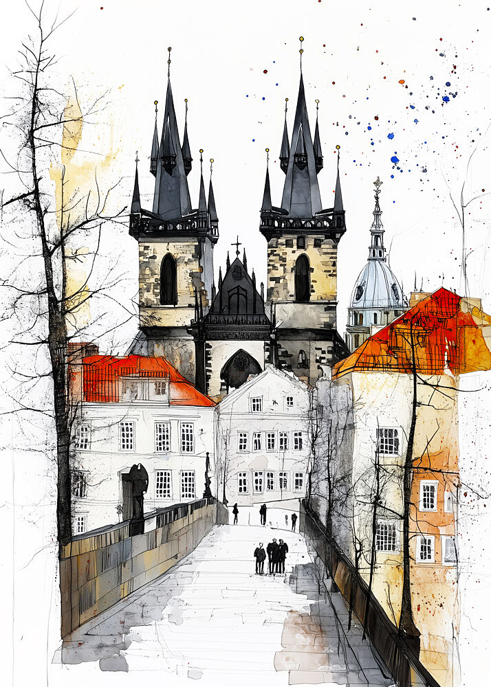 Prague Church Spires art print by Justyna Jaszke for $57.95 CAD