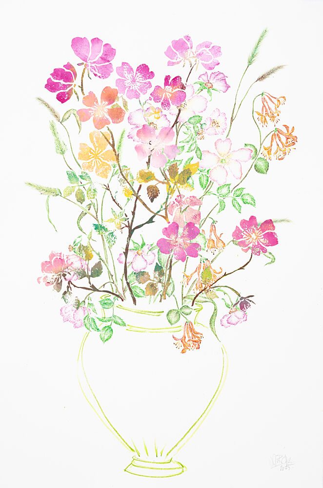 Fresh Watercolor Bouquet art print by Mette Rix for $57.95 CAD