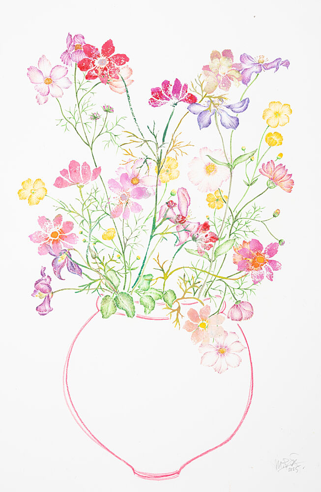 Colorful Watercolor Bouquet art print by Mette Rix for $57.95 CAD
