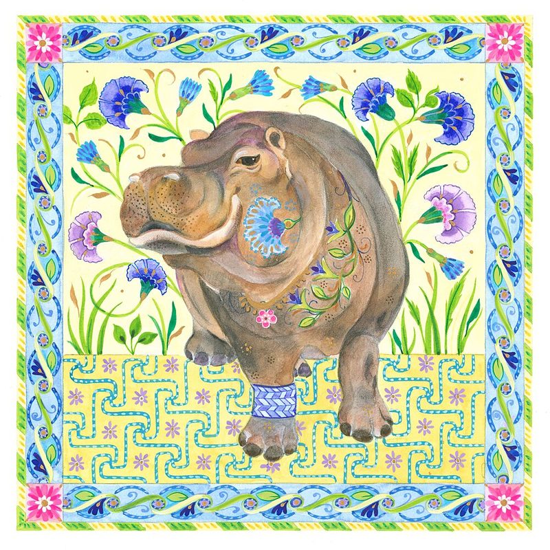 Nile Hippopotamus art print by Isabelle Brent for $57.95 CAD
