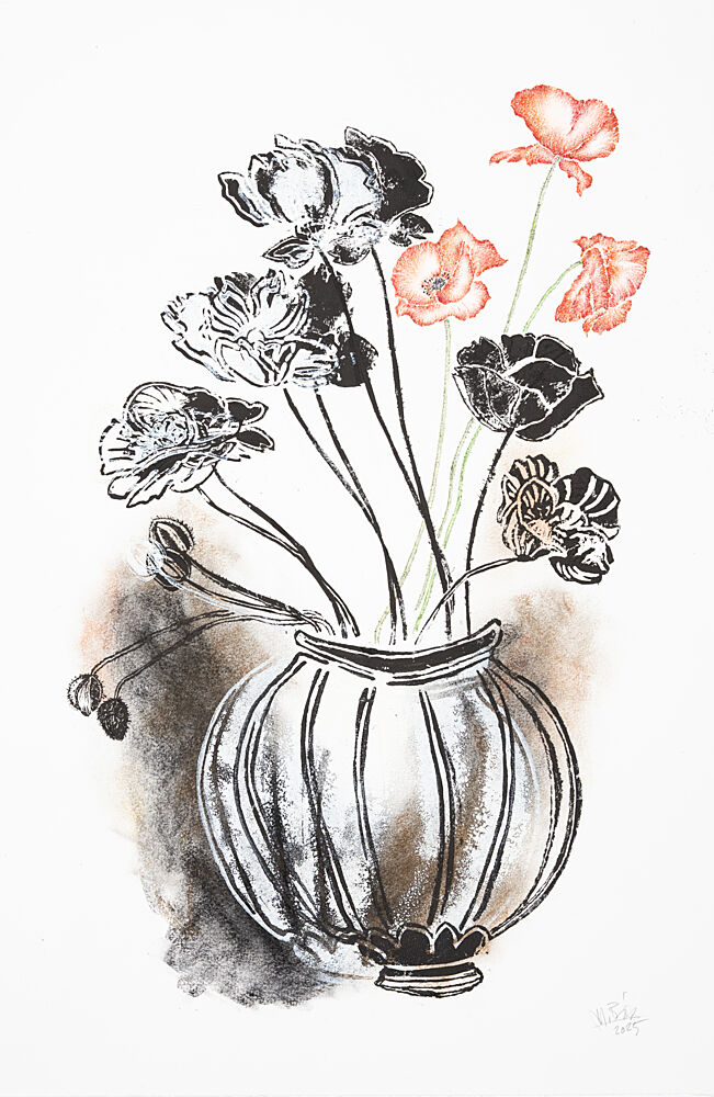 Elegant Poppies in Vase art print by Mette Rix for $57.95 CAD