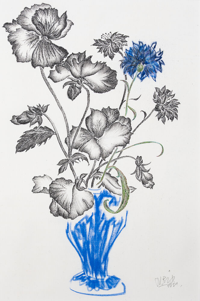 Blue Vase Floral Bouquet art print by Mette Rix for $57.95 CAD