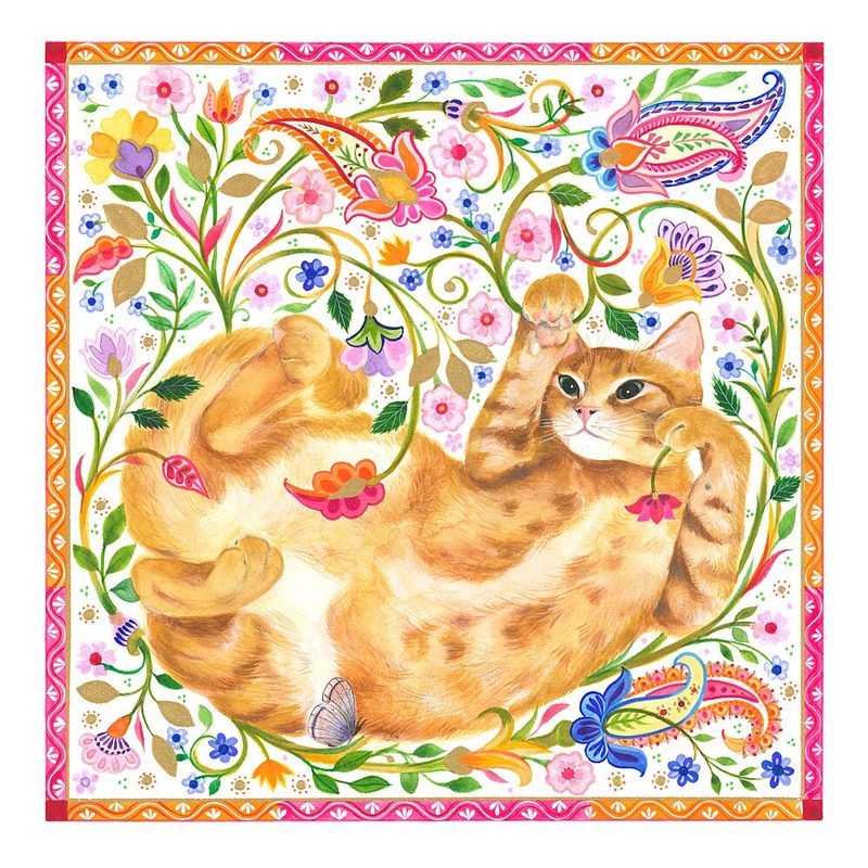 Paisley Ginger Cat art print by Isabelle Brent for $57.95 CAD