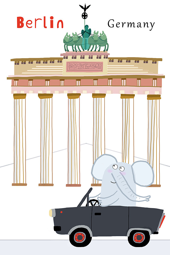 Elephants Berlin Drive art print by Carla Daly for $57.95 CAD
