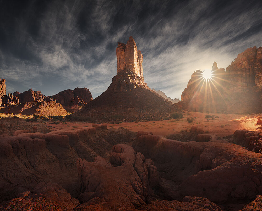 Towering Desert Sunburst art print by Baldea Victor-Emilian for $57.95 CAD