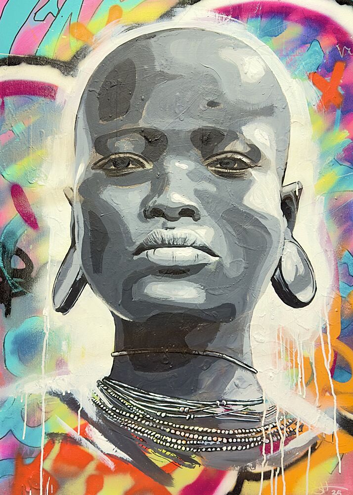 Tribal Graffiti Portrait art print by Suzan Habib for $57.95 CAD