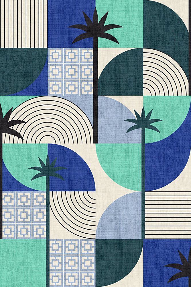 Tropical Geometric Palms art print by Alexandra Weise for $57.95 CAD