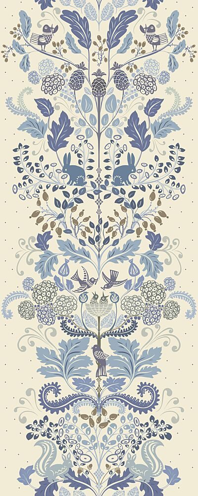Blue Woodland Creature Pattern art print by Annick for $57.95 CAD