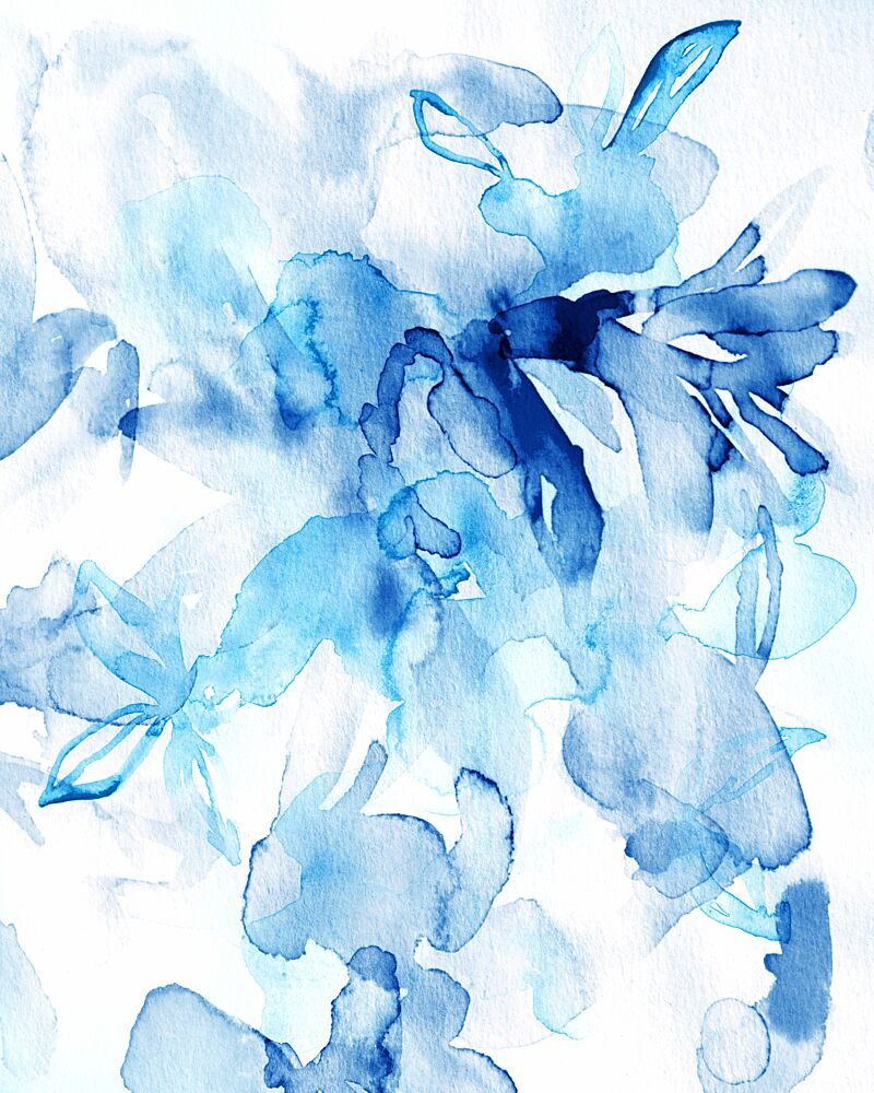 Blue Watercolor Blooms art print by Gemma Bardot for $57.95 CAD