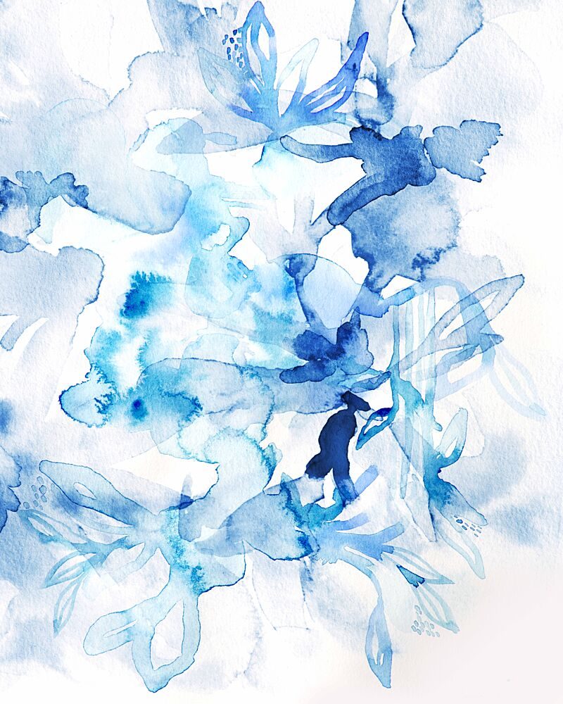 Dreamy Blue Florals art print by Gemma Bardot for $57.95 CAD