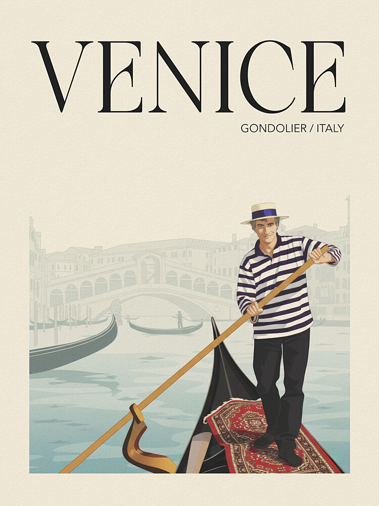 Venice Gondolier Scene art print by Andreas Magnusson for $57.95 CAD